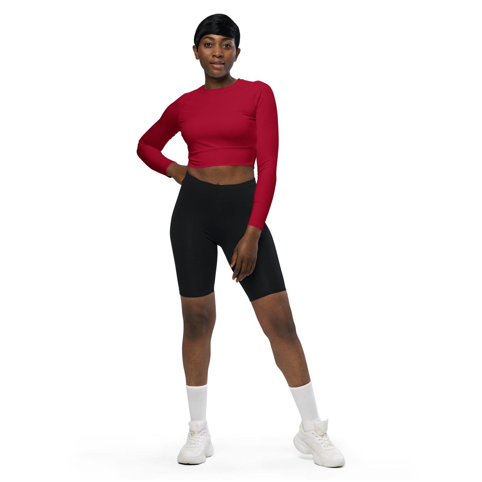 Carmine Long Sleeve Damen Crop Top Long Sleeve Crop Top JLR Design