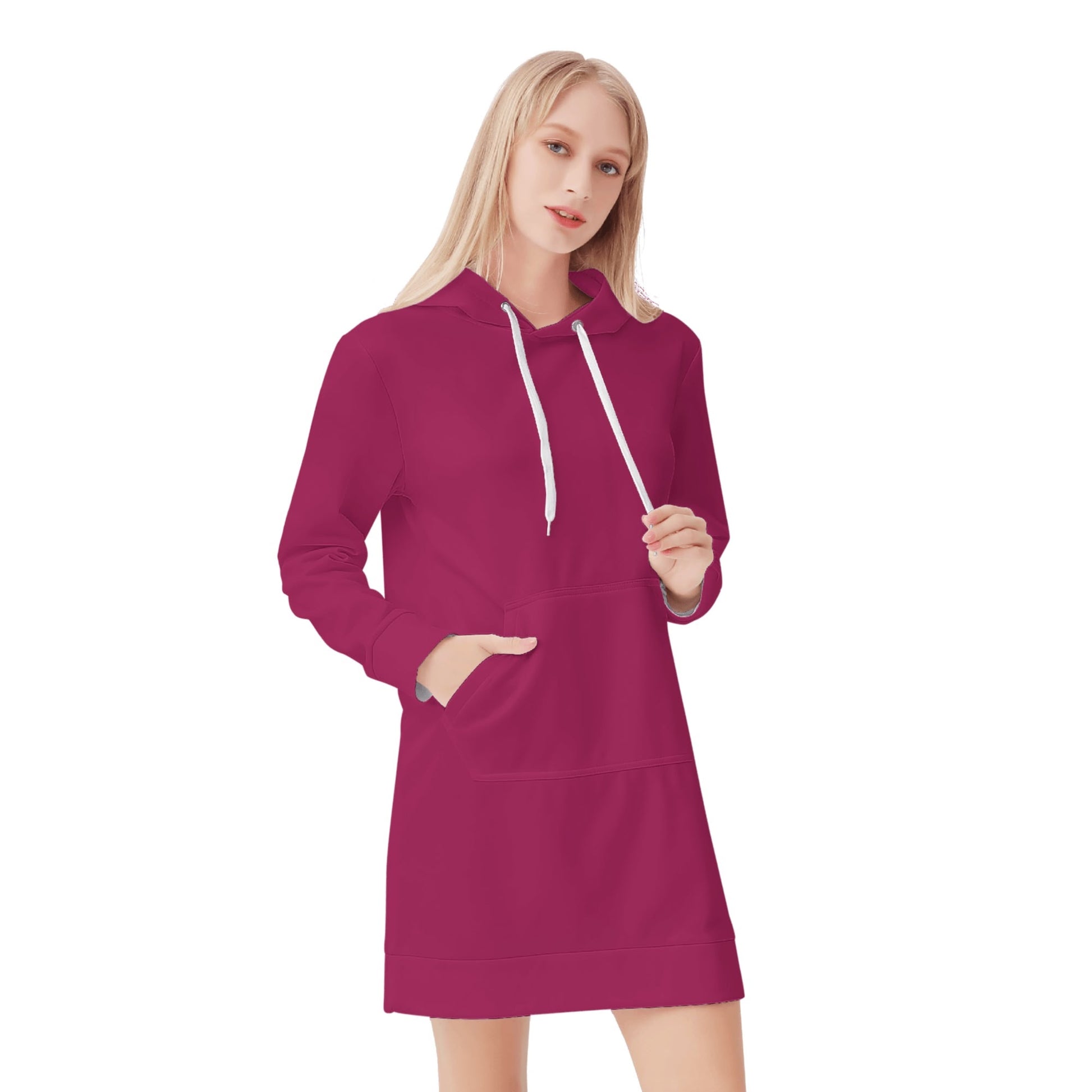 Carmine Velvet Hoodie Dress Hoodiekleid JLR Design
