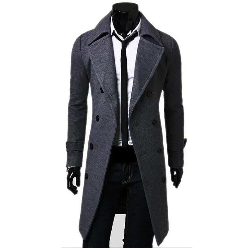 Casual Slim Fit Langer Herren Trenchcoat Trenchcoat 89.99 Fit, Mantel, Slim, Trenchcoat JLR Design