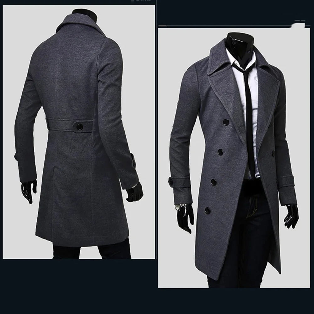 Casual Slim Fit Langer Herren Trenchcoat Trenchcoat 89.99 Fit, Mantel, Slim, Trenchcoat JLR Design