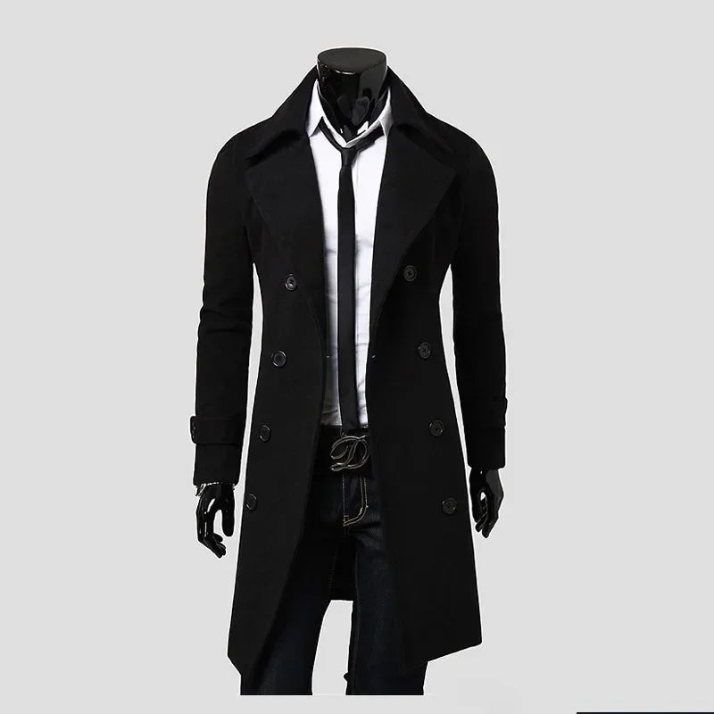 Casual Slim Fit Langer Herren Trenchcoat Trenchcoat 89.99 Fit, Mantel, Slim, Trenchcoat JLR Design