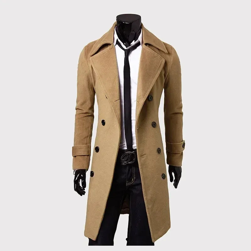 Casual Slim Fit Langer Herren Trenchcoat Trenchcoat JLR Design