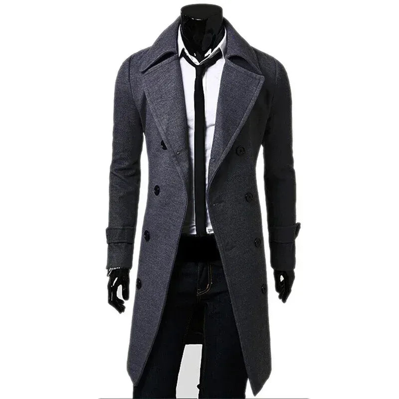 Casual Slim Fit Langer Herren Trenchcoat Trenchcoat JLR Design