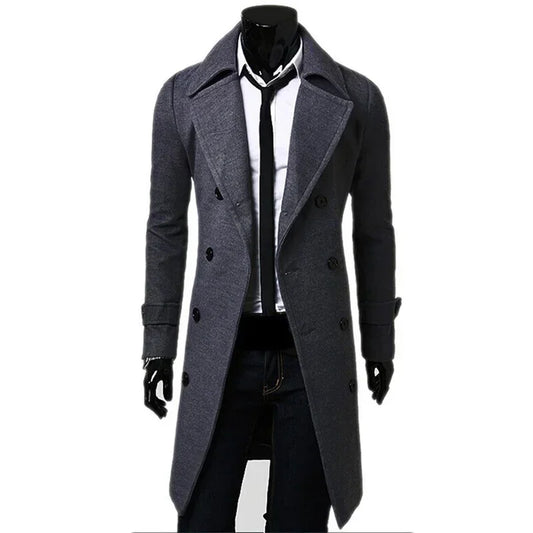 Casual Slim Fit Langer Herren Trenchcoat Trenchcoat JLR Design