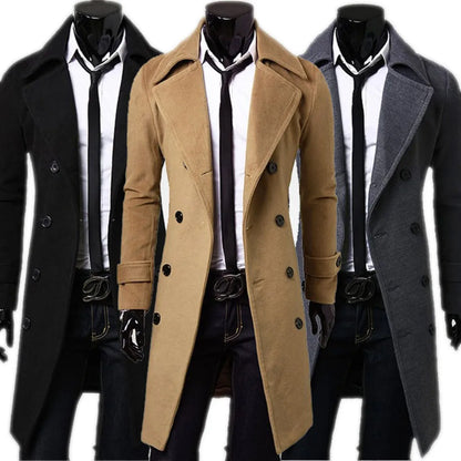 Casual Slim Fit Langer Herren Trenchcoat Trenchcoat 89.99 Fit, Mantel, Slim, Trenchcoat JLR Design