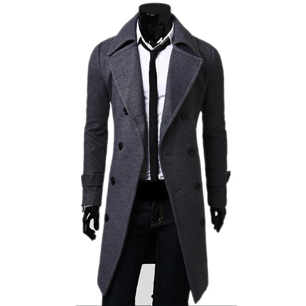 Casual Slim Fit Langer Herren Trenchcoat Trenchcoat 89.99 Fit, Mantel, Slim, Trenchcoat JLR Design