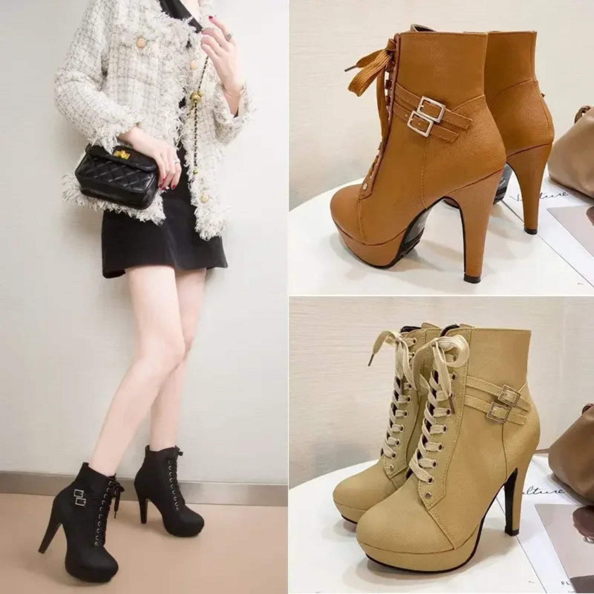 Classic-Lace Ankle Boots – Elegant und Bequem High Heels JLR Design