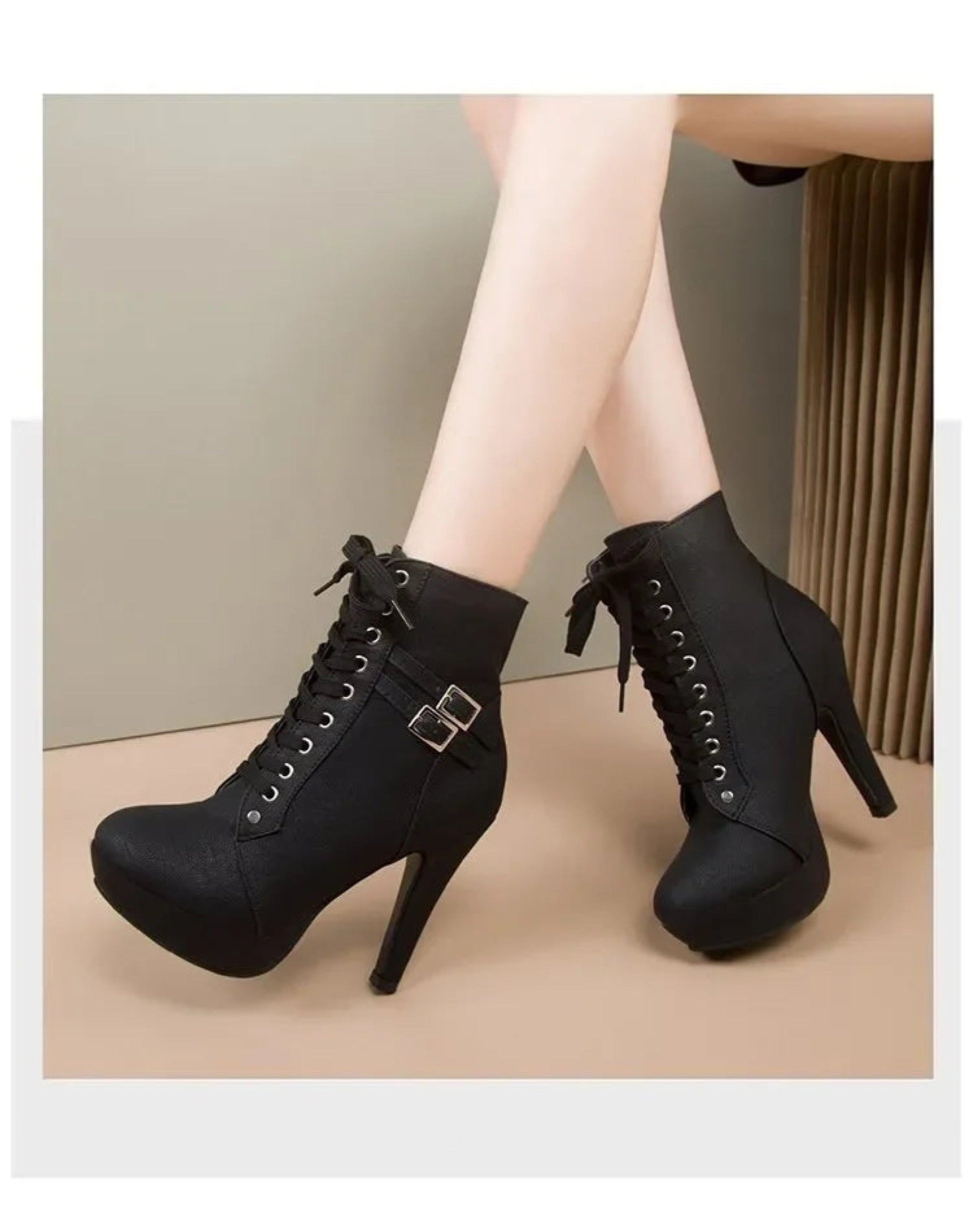 Classic-Lace Ankle Boots – Elegant und Bequem High Heels JLR Design