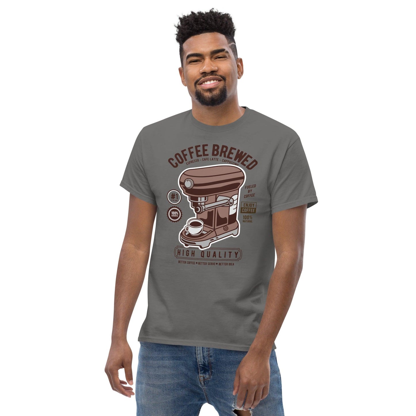 Coffee Brewed Herren-T-Shirt T-Shirt 29.99 Brewed, Coffee, Herren, T-Shirt JLR Design