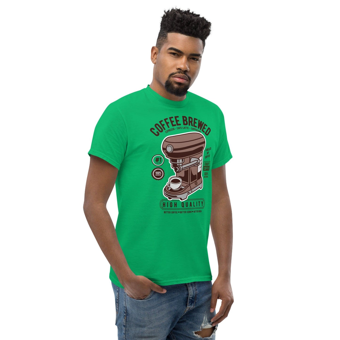 Coffee Brewed Herren-T-Shirt T-Shirt 29.99 Brewed, Coffee, Herren, T-Shirt JLR Design