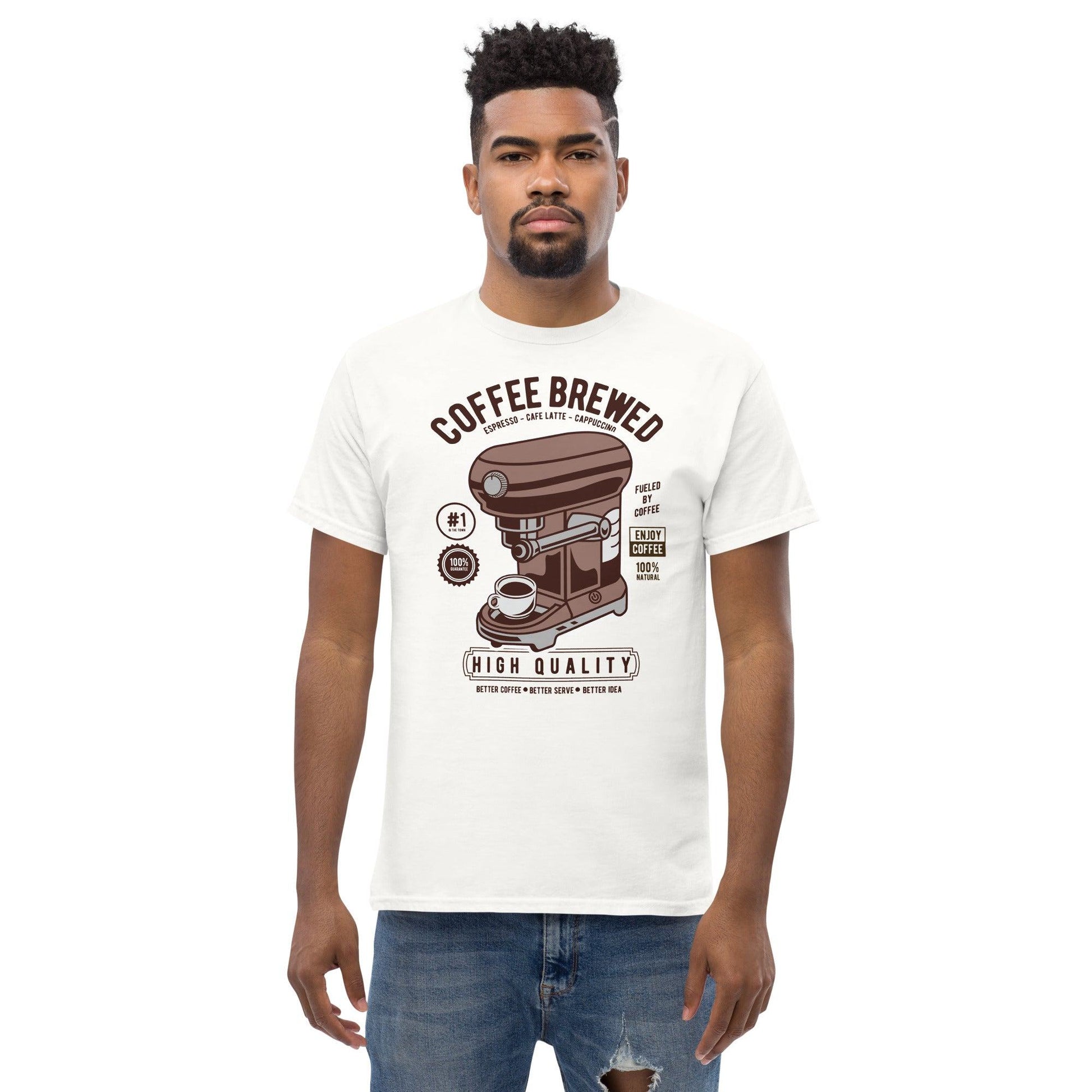 Coffee Brewed Herren-T-Shirt T-Shirt 29.99 Brewed, Coffee, Herren, T-Shirt JLR Design