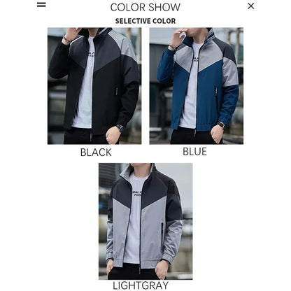 Colorblock Sportjacke für Herren – Stehkragen Jacke JLR Design