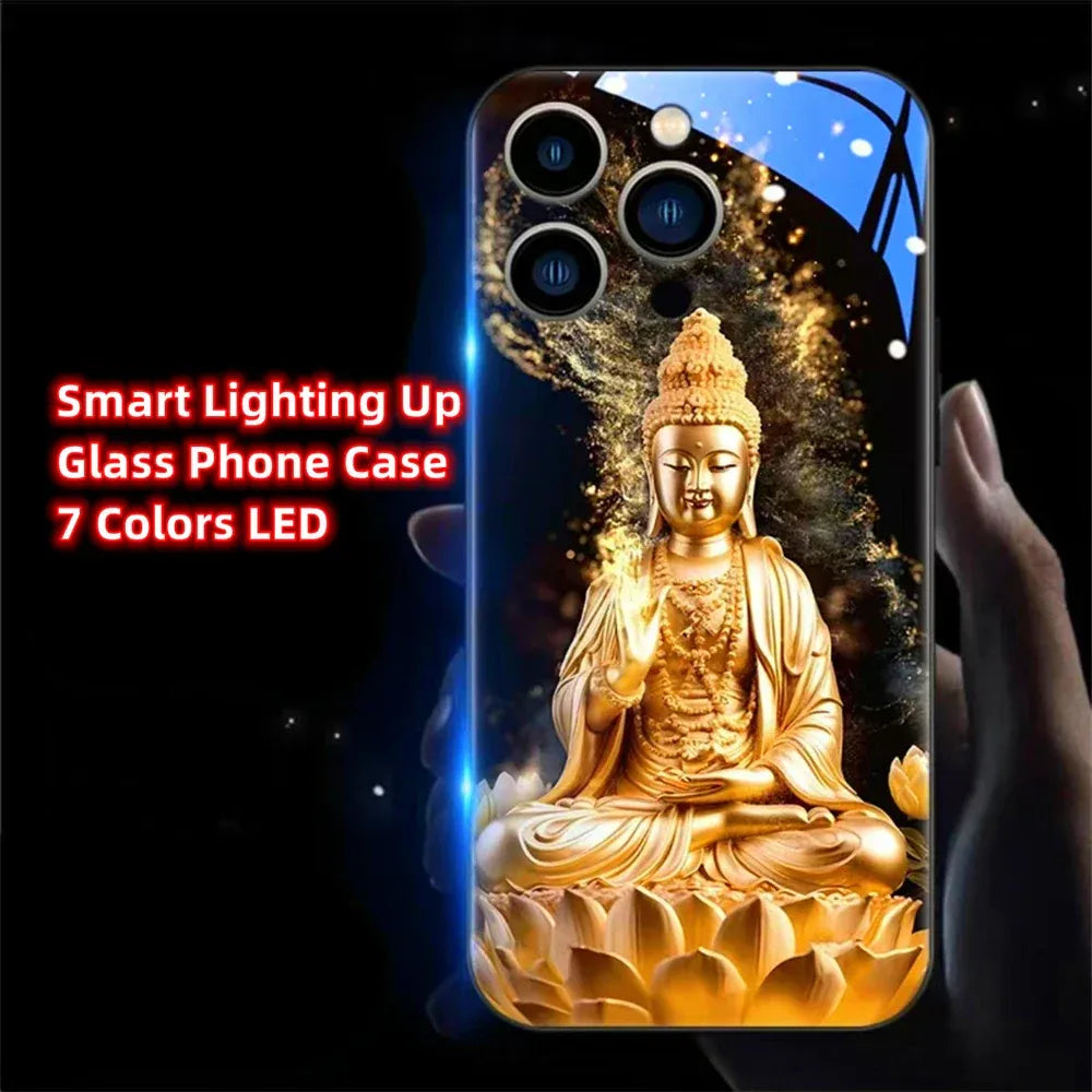 Colorful Buddha Master Smart LED Hülle für Samsung S24 S23 S22 Cover JLR Design