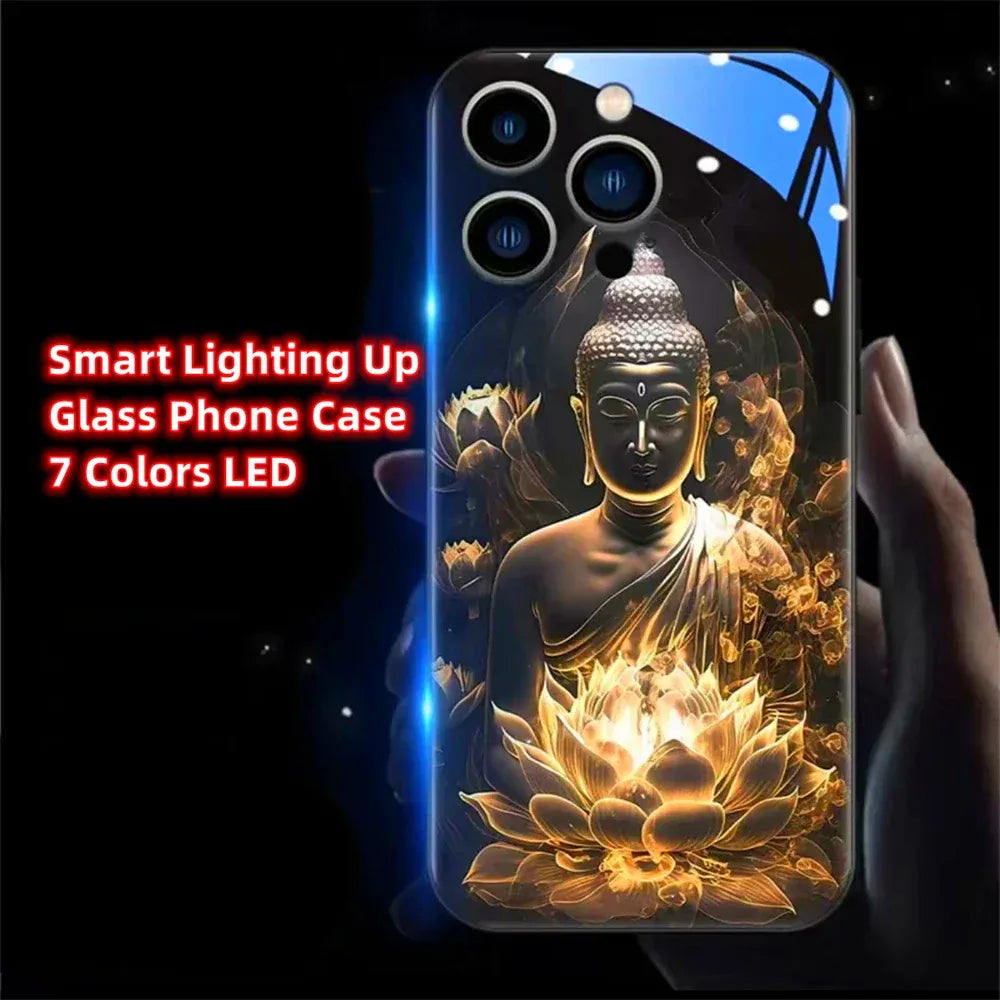 Colorful Buddha Master Smart LED Hülle für Samsung S24 S23 S22 Cover JLR Design