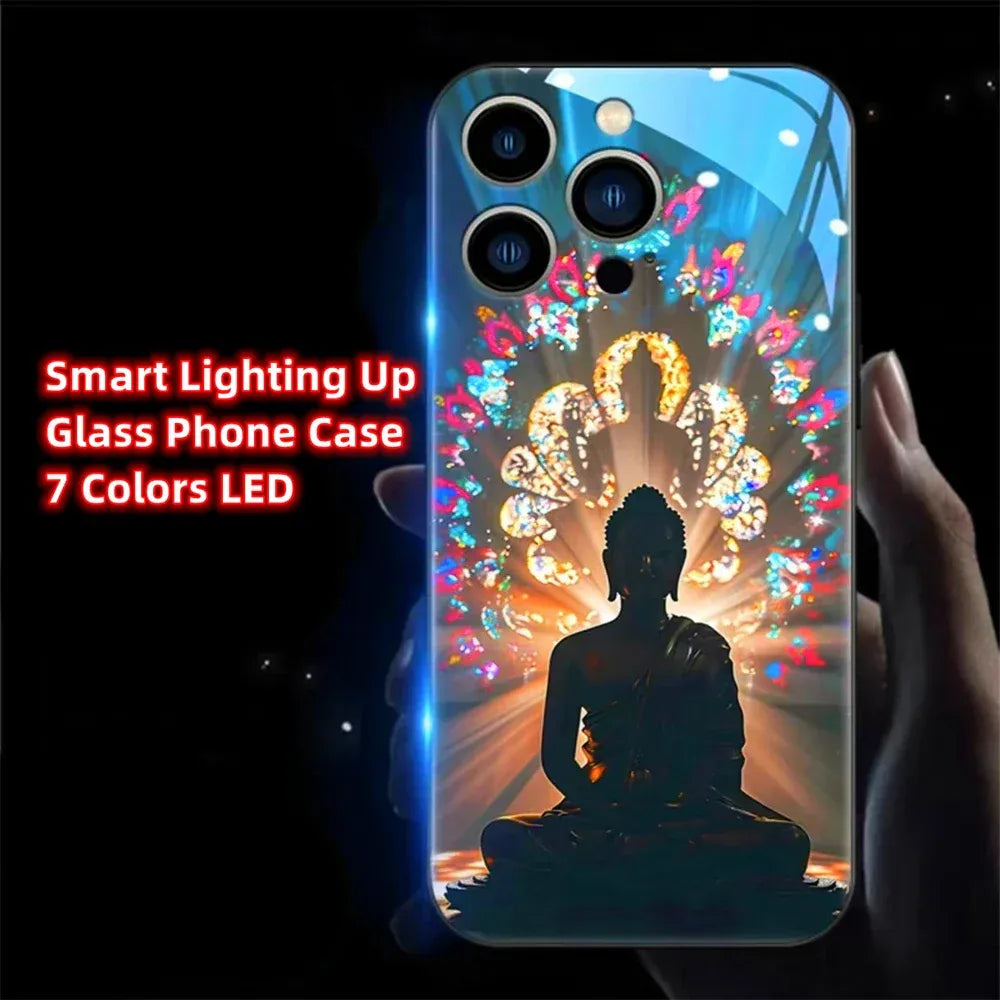 Colorful Buddha Master Smart LED Hülle für Samsung S24 S23 S22 Cover JLR Design