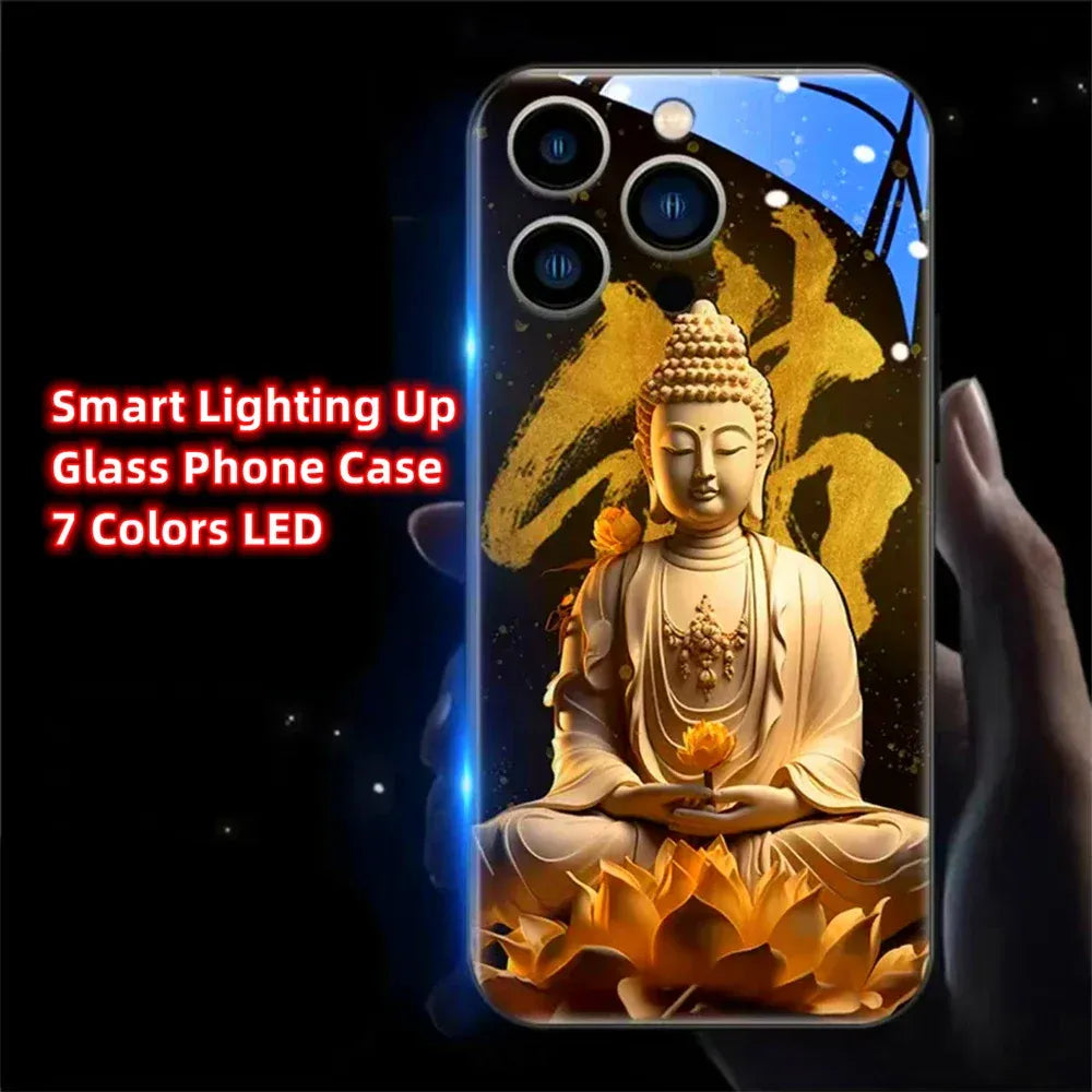 Colorful Buddha Master Smart LED Hülle für Samsung S24 S23 S22 Cover JLR Design