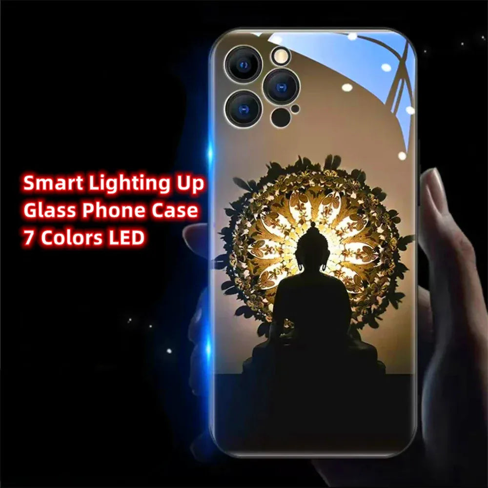 Colorful Buddha Master Smart LED Hülle für Samsung S24 S23 S22 Cover JLR Design
