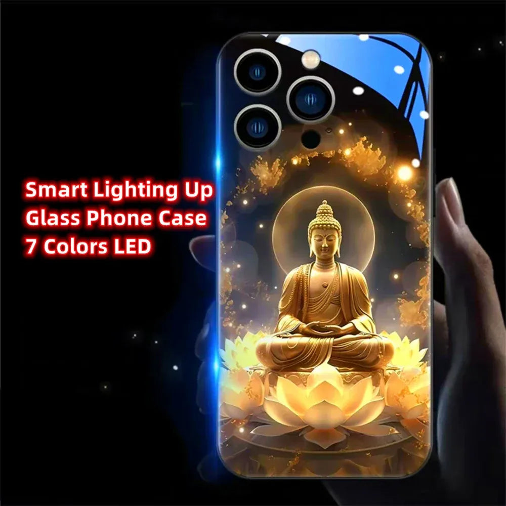 Colorful Buddha Master Smart LED Hülle für Samsung S24 S23 S22 Cover JLR Design