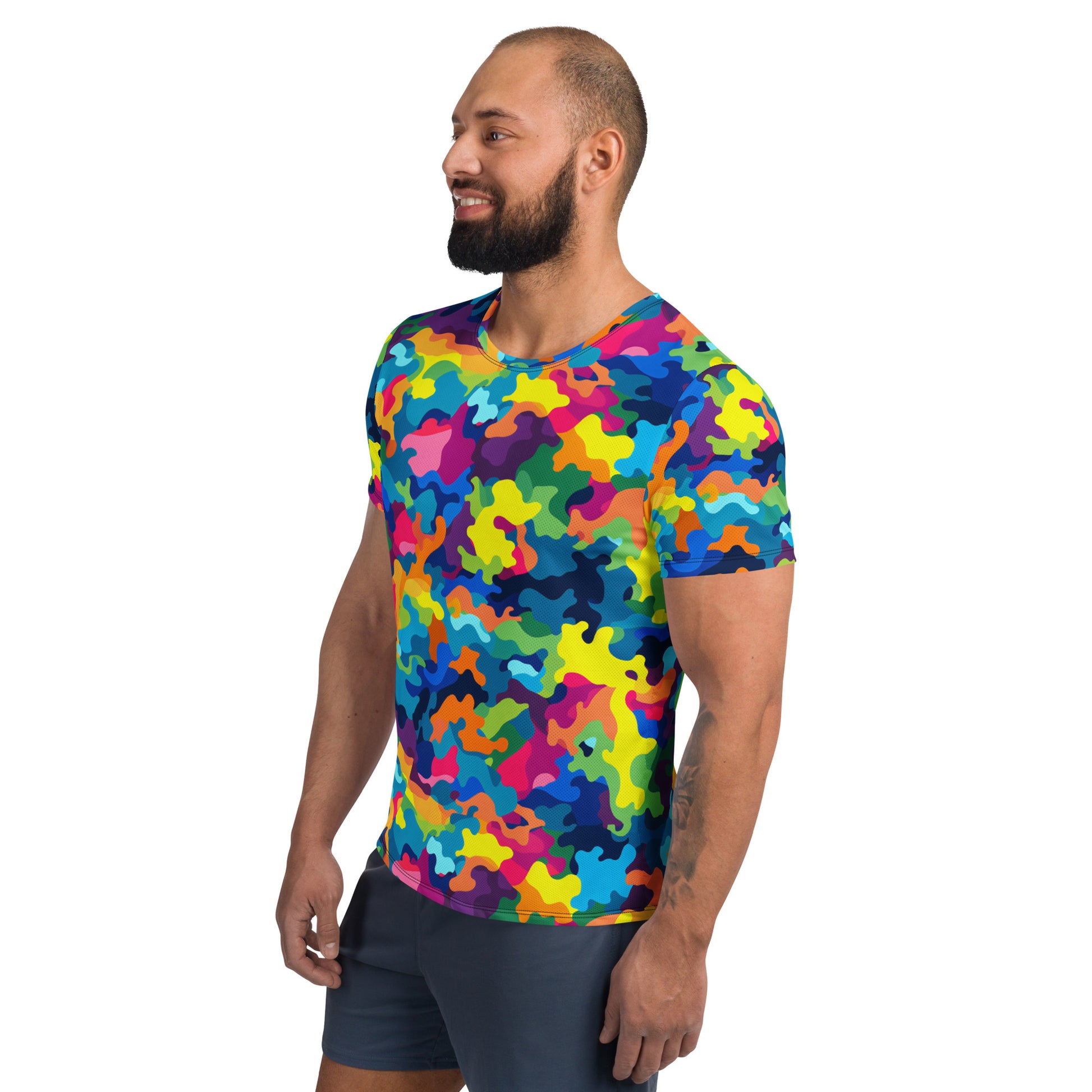 Colorful Camouflage v2 Sport-T-Shirt für Herren Sport T-Shirt JLR Design
