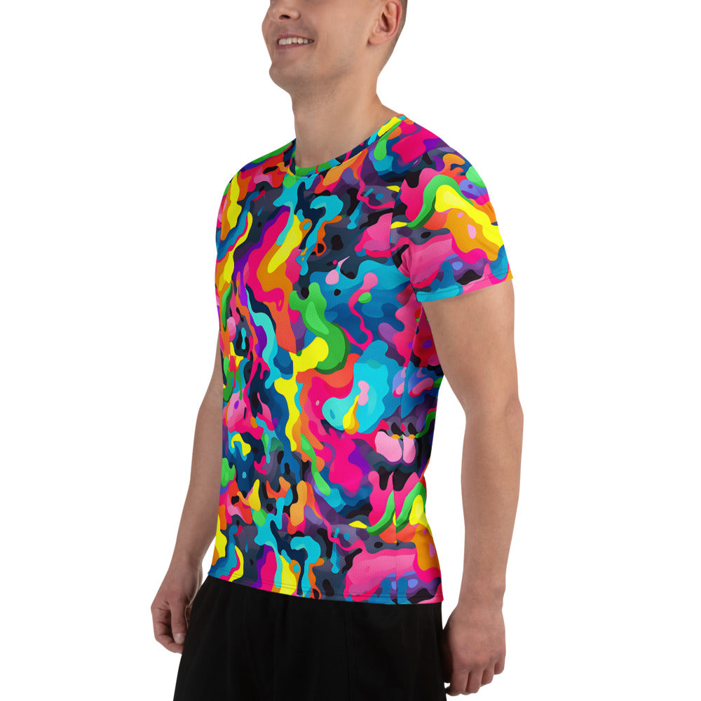 Colorful Camouflage v5 Sport-T-Shirt für Herren Sport T-Shirt JLR Design
