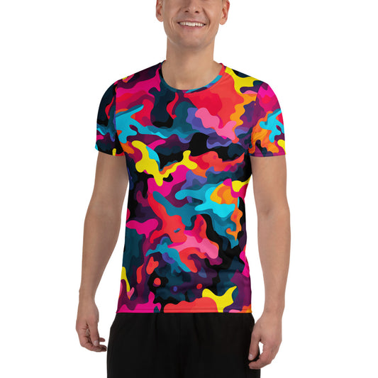 Colorful Camouflage v6 Sport-T-Shirt für Herren Sport T-Shirt JLR Design