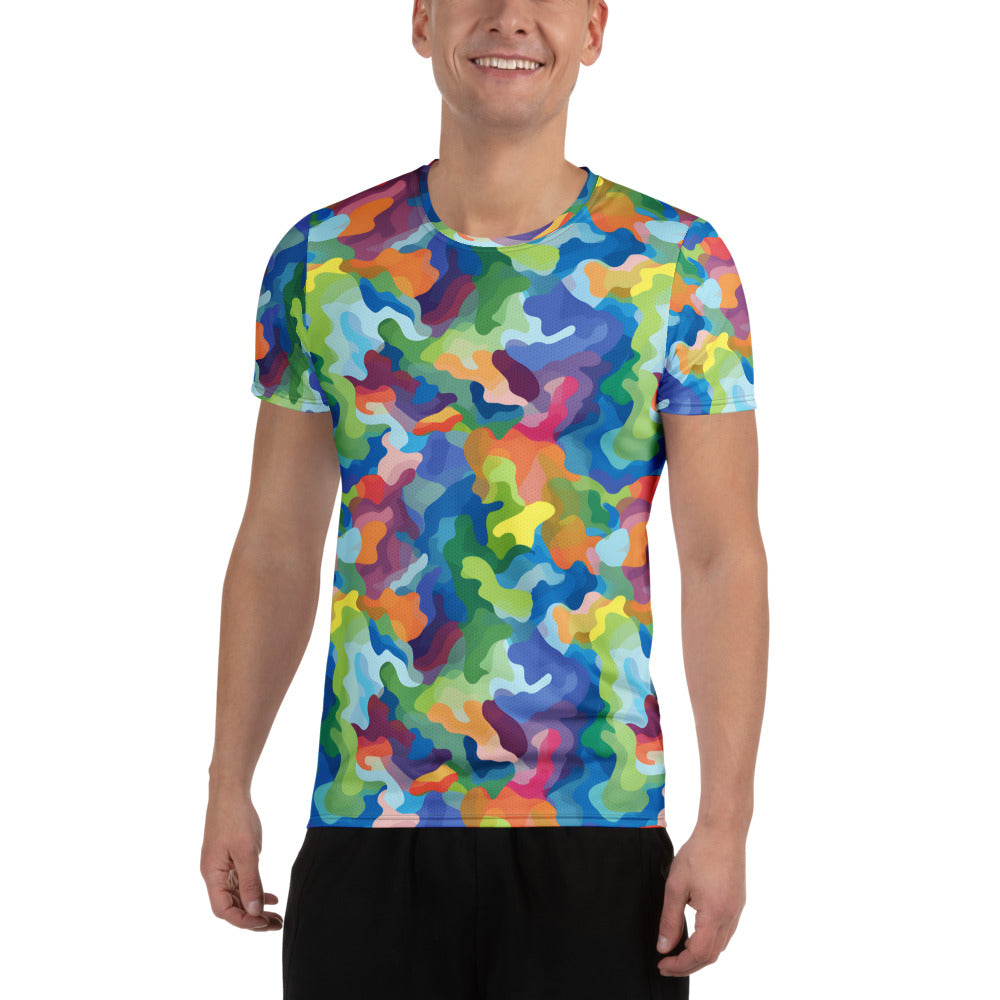Colorful Camouflage v8 Sport-T-Shirt für Herren Sport T-Shirt JLR Design