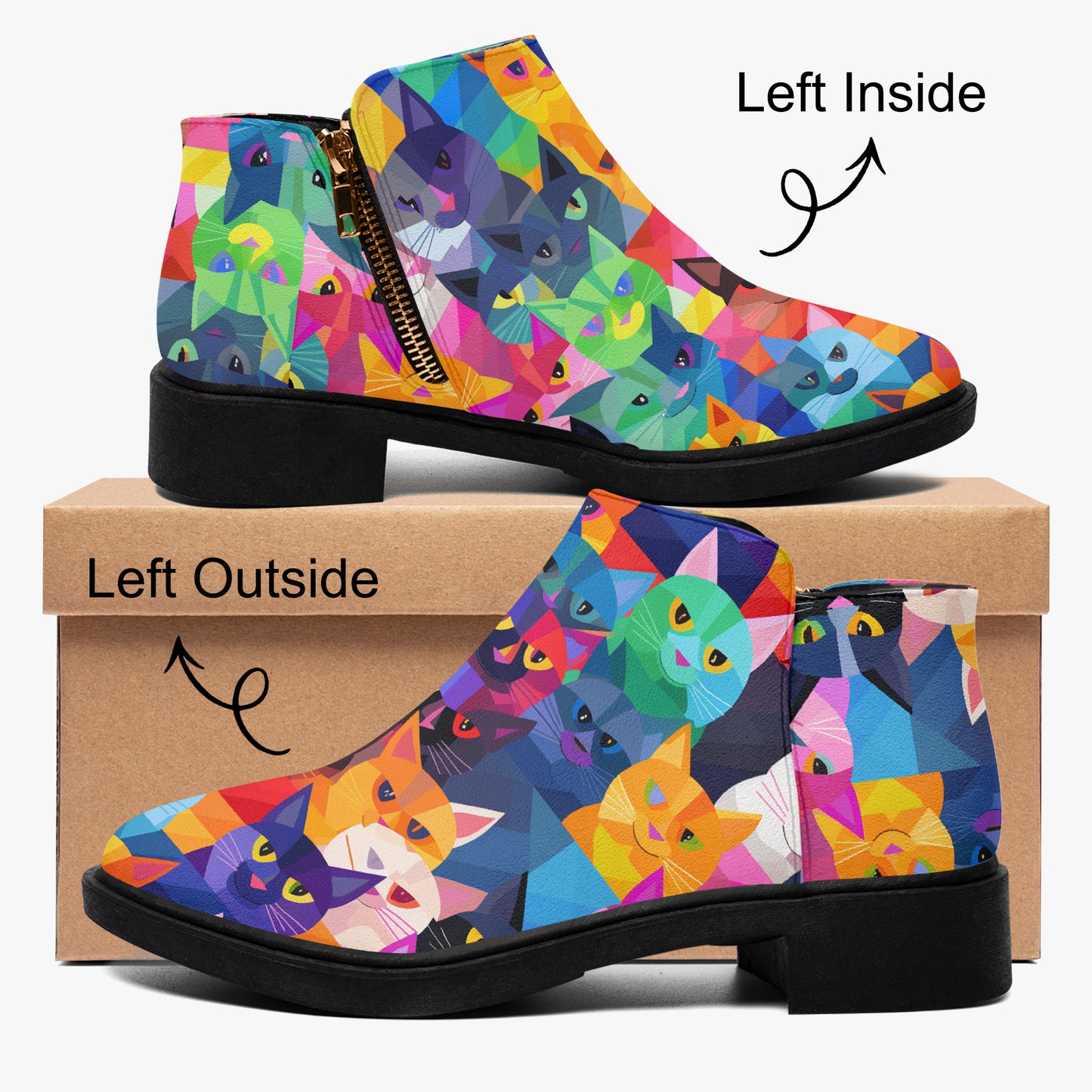 Colorful Cats elegante Reißverschluss-Stiefeletten Stiefeletten JLR Design
