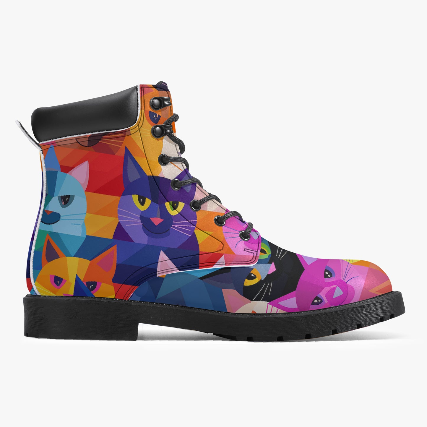 Colorful Cats Leder Boots | Stylische und Warme Winterstiefel Boots JLR Design