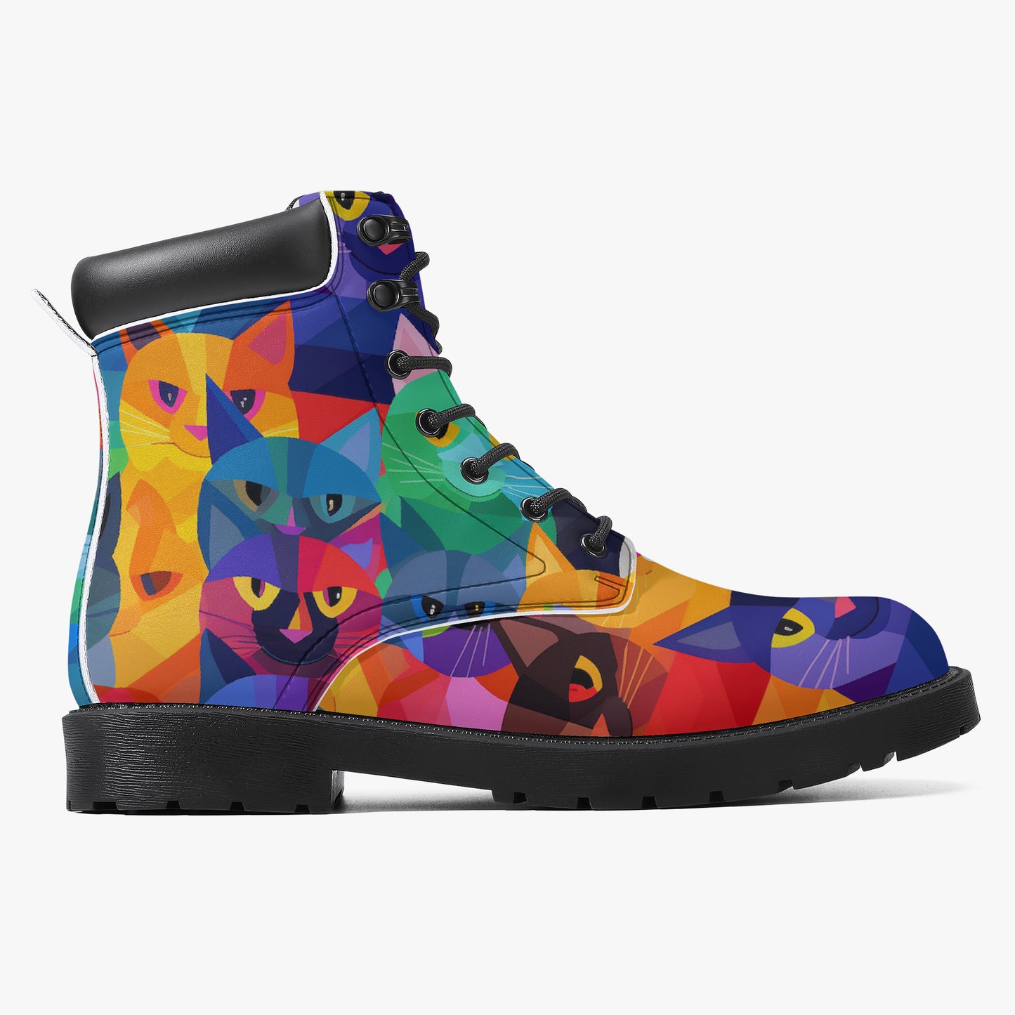 Colorful Cats Leder Boots | Stylische und Warme Winterstiefel Boots JLR Design