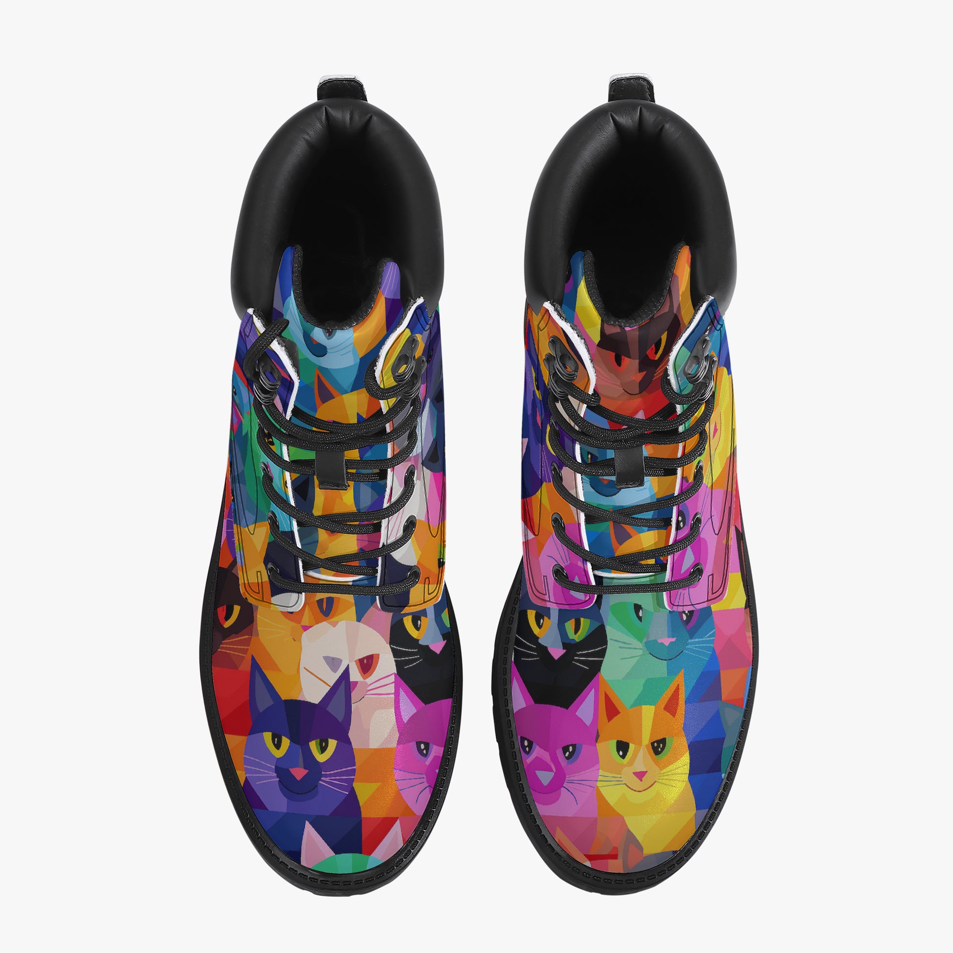 Colorful Cats Leder Boots | Stylische und Warme Winterstiefel Boots JLR Design
