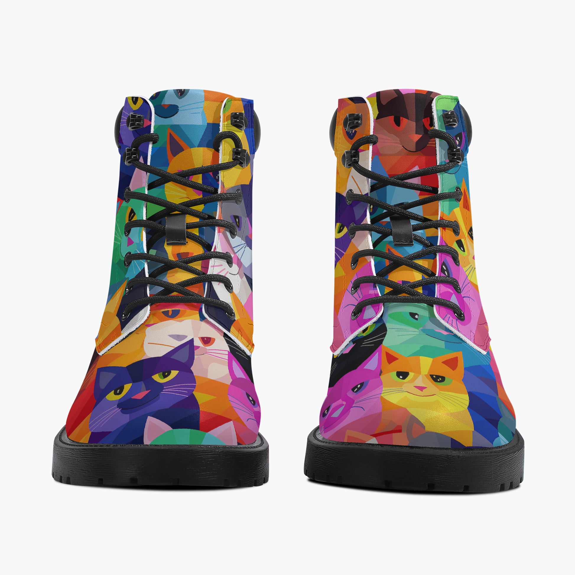 Colorful Cats Leder Boots | Stylische und Warme Winterstiefel Boots JLR Design