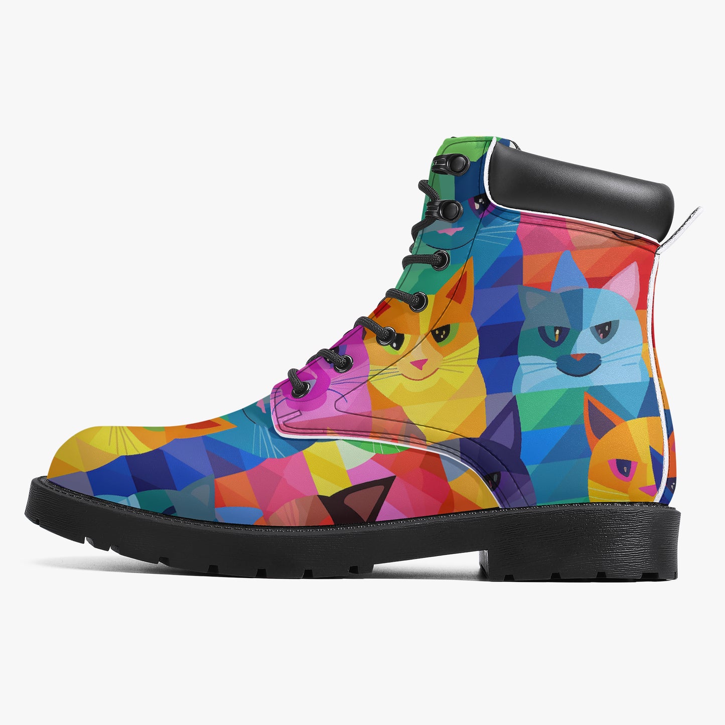 Colorful Cats Leder Boots | Stylische und Warme Winterstiefel Boots JLR Design