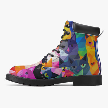 Colorful Cats Leder Boots | Stylische und Warme Winterstiefel Boots JLR Design