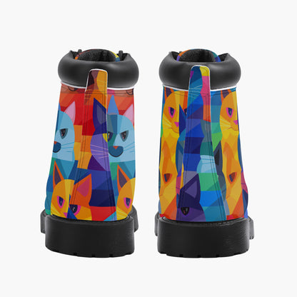 Colorful Cats Leder Boots | Stylische und Warme Winterstiefel Boots JLR Design