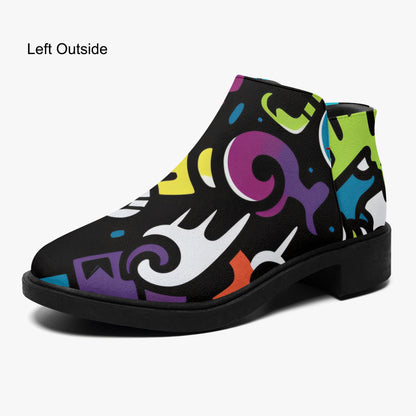 Colorful Graffiti v1 elegante Reißverschluss-Stiefeletten Stiefeletten JLR Design