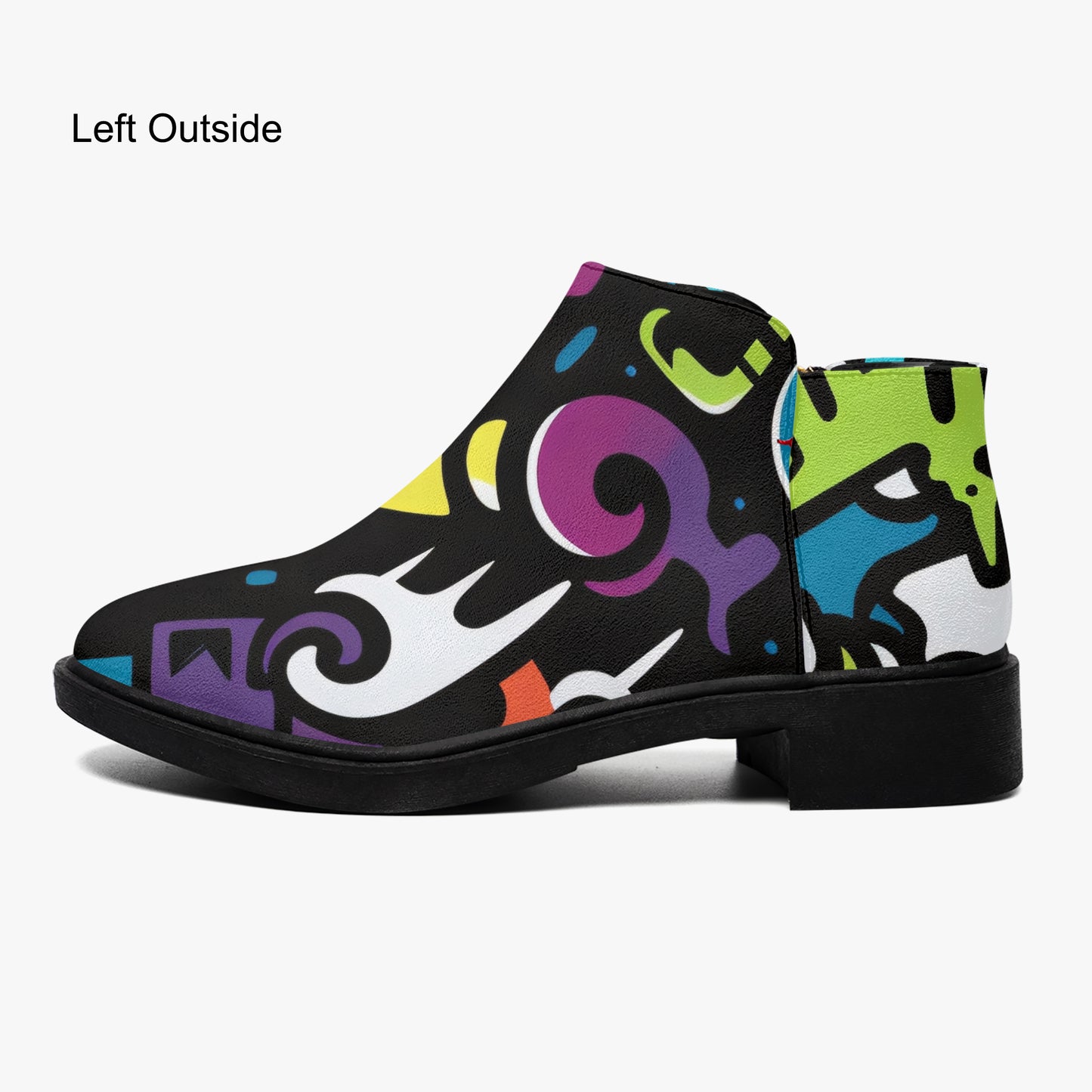 Colorful Graffiti v1 elegante Reißverschluss-Stiefeletten Stiefeletten JLR Design