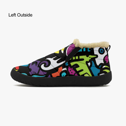 Colorful Graffiti v1 Faux Fur Slipper Slipper JLR Design