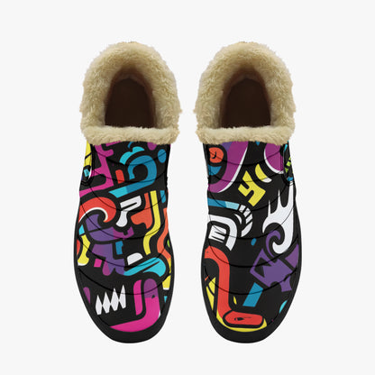 Colorful Graffiti v1 Faux Fur Slipper Slipper JLR Design