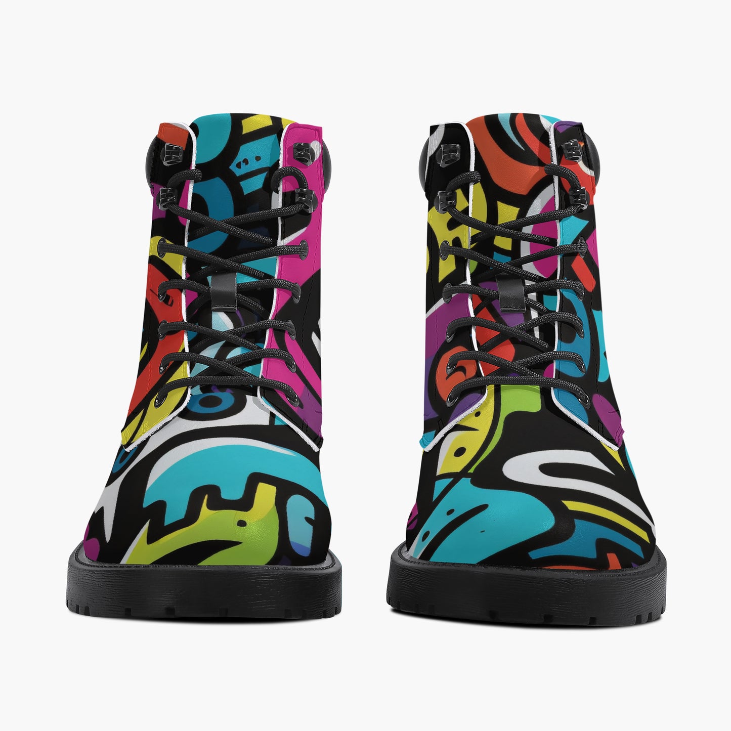 Colorful Graffiti v1 Leder Boots | Stylische und Warme Winterstiefel Boots JLR Design