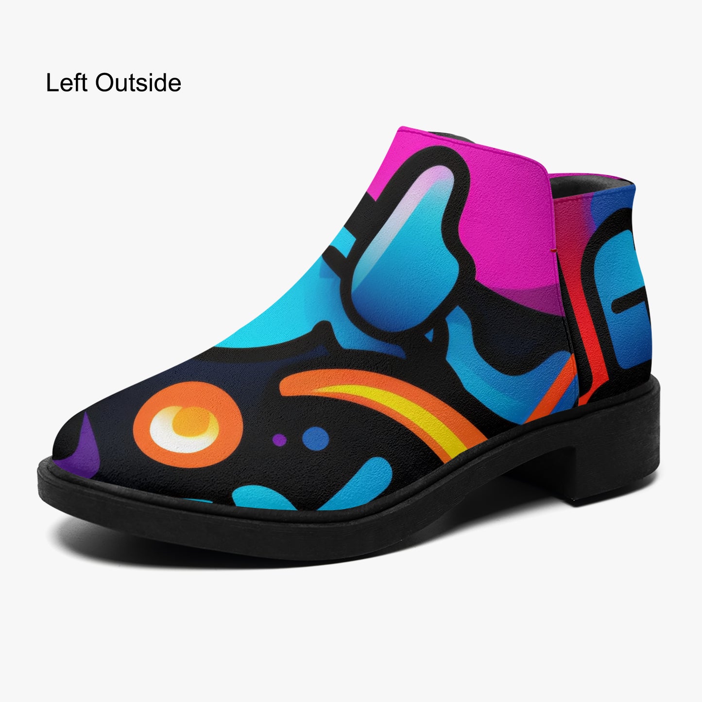 Colorful Graffiti v2 elegante Reißverschluss-Stiefeletten Stiefeletten JLR Design