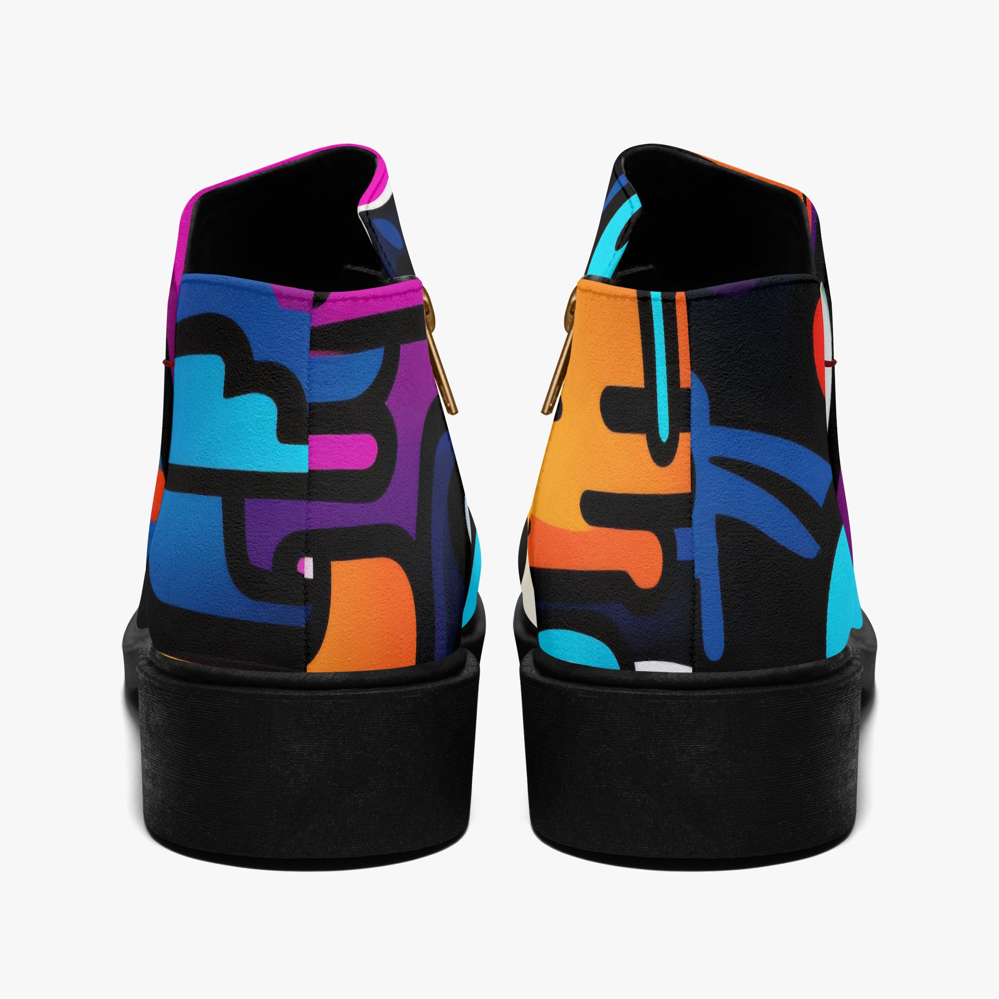 Colorful Graffiti v2 elegante Reißverschluss-Stiefeletten Stiefeletten JLR Design