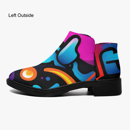 Colorful Graffiti v2 elegante Reißverschluss-Stiefeletten Stiefeletten JLR Design