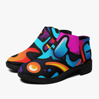 Colorful Graffiti v2 elegante Reißverschluss-Stiefeletten Stiefeletten JLR Design