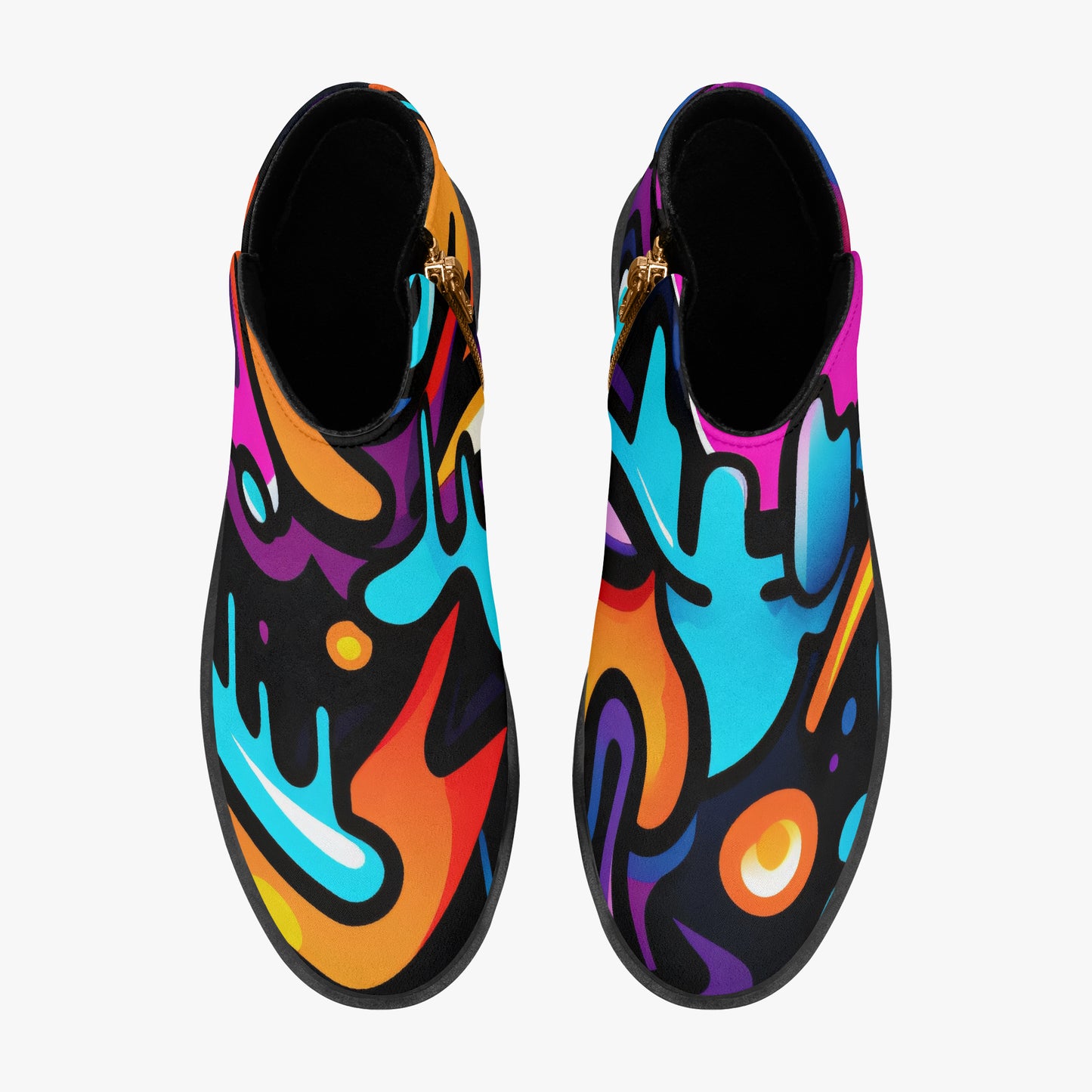 Colorful Graffiti v2 elegante Reißverschluss-Stiefeletten Stiefeletten JLR Design