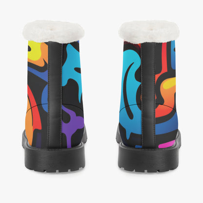Colorful Graffiti v2 Faux Fur Leder Boots Boots JLR Design