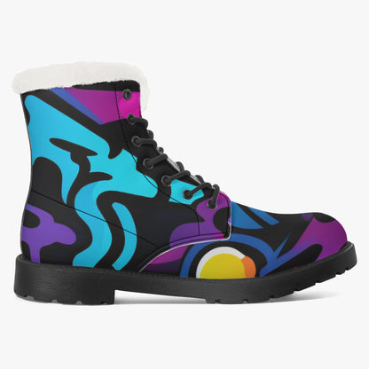 Colorful Graffiti v2 Faux Fur Leder Boots Boots JLR Design