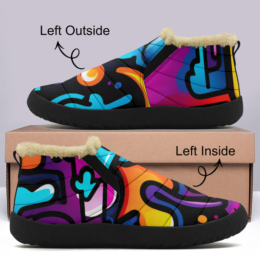 Colorful Graffiti v2 Faux Fur Slipper Slipper JLR Design