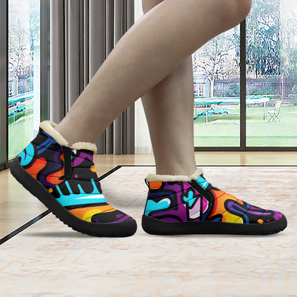 Colorful Graffiti v2 Faux Fur Slipper Slipper JLR Design