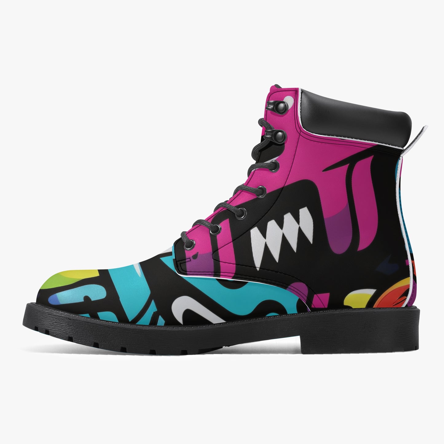 Colorful Graffiti v2 Leder Boots | Stylische und Warme Winterstiefel Boots JLR Design