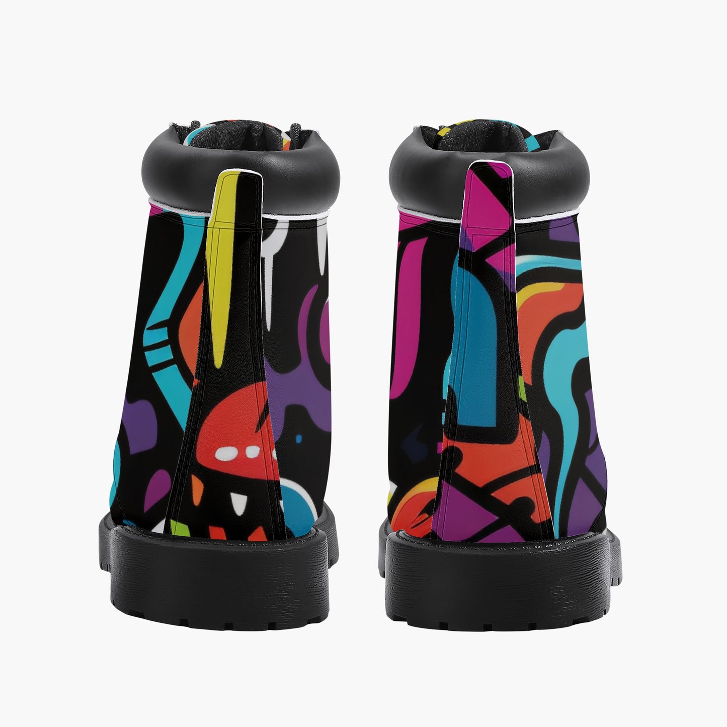 Colorful Graffiti v2 Leder Boots | Stylische und Warme Winterstiefel Boots JLR Design